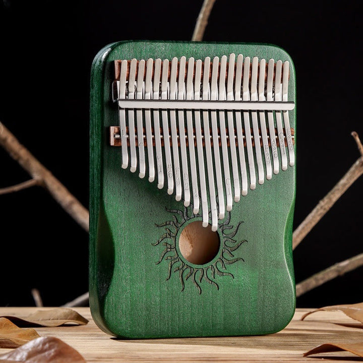 Kalimba Buddha Stones de 17/21 teclas, piano de pulgar con patrón solar, madera de arce, piano de dedo portátil para principiantes