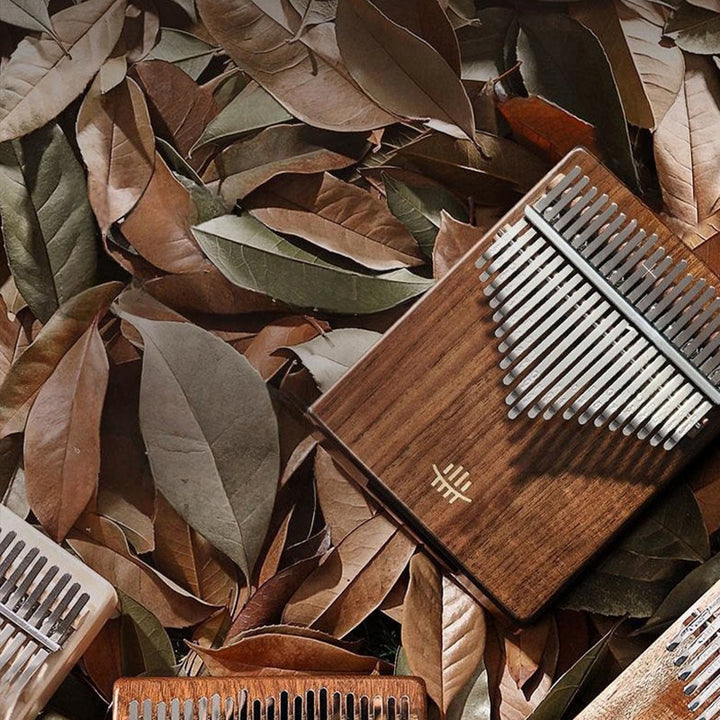 Piano de pulgar Kalimba de 21 teclas Buddha Stones, de nogal, portátil