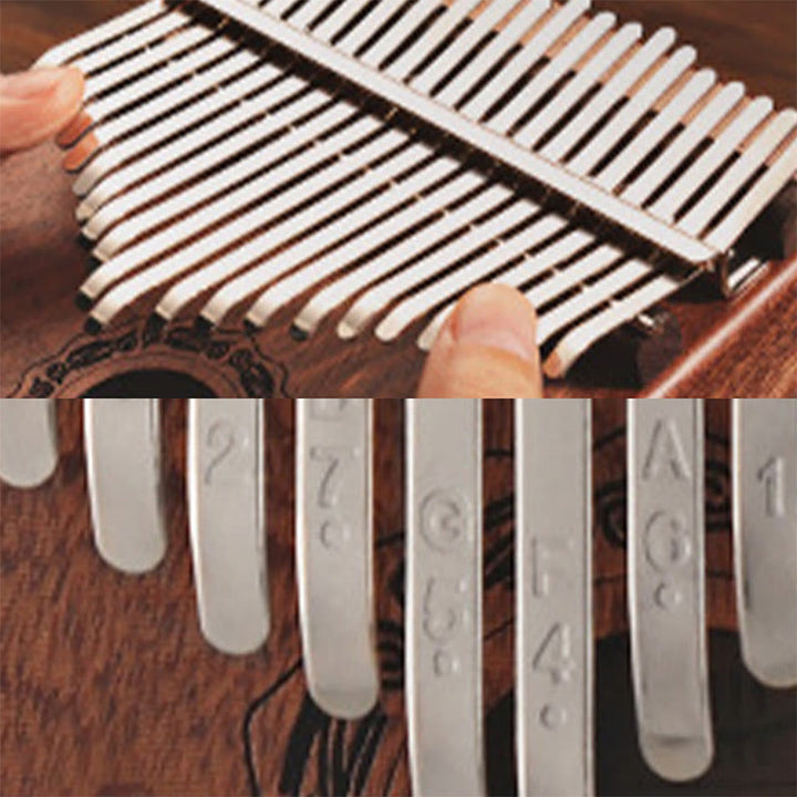 Piano de pulgar Kalimba Buddha Stones de 21 teclas, sándalo amarillo, retro, portátil