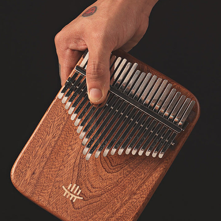 Piano de pulgar Kalimba Buddha Stones de 21 teclas, sándalo amarillo, retro, portátil