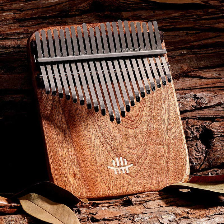 Piano de pulgar Kalimba Buddha Stones de 21 teclas, sándalo amarillo, retro, portátil