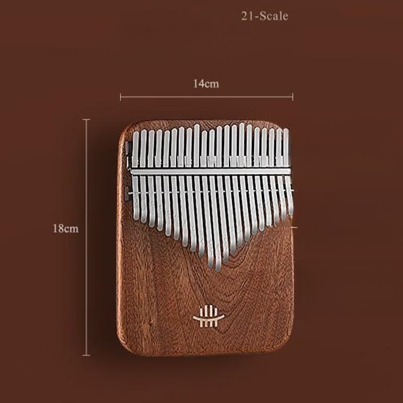 Piano de pulgar Kalimba Buddha Stones de 21 teclas, sándalo amarillo, retro, portátil