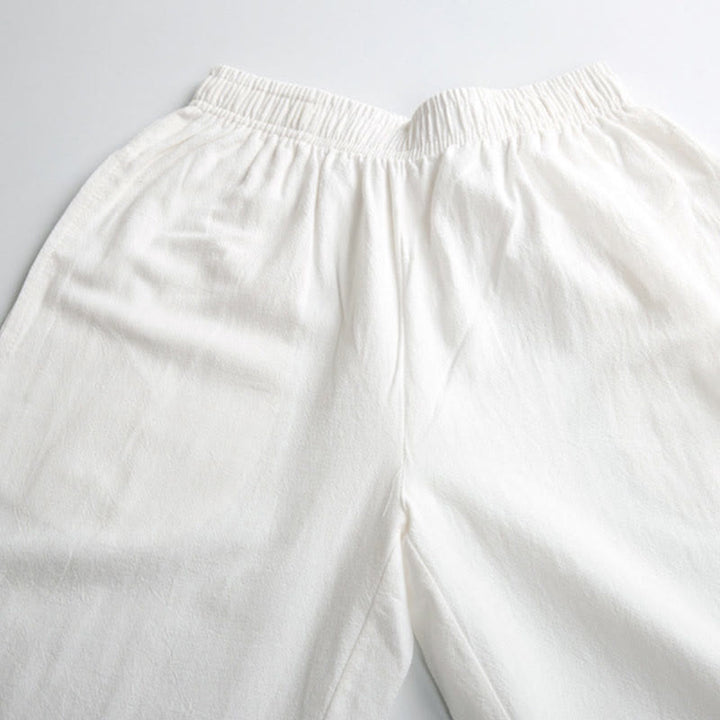 Pantalones de práctica de tai chi y qigong unisex de color sólido con cintura elástica y bolsillos , de Buddha Stones, para verano - image 7