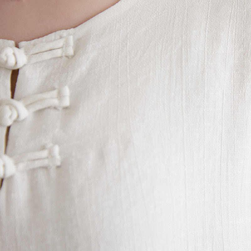 Conjunto de 2 piezas de camisa y pantalones de manga larga con diseño de rana china y botones de Buddha Stones, de algodón y lino, para meditación, zen y tai chi, para mujer. - image 9