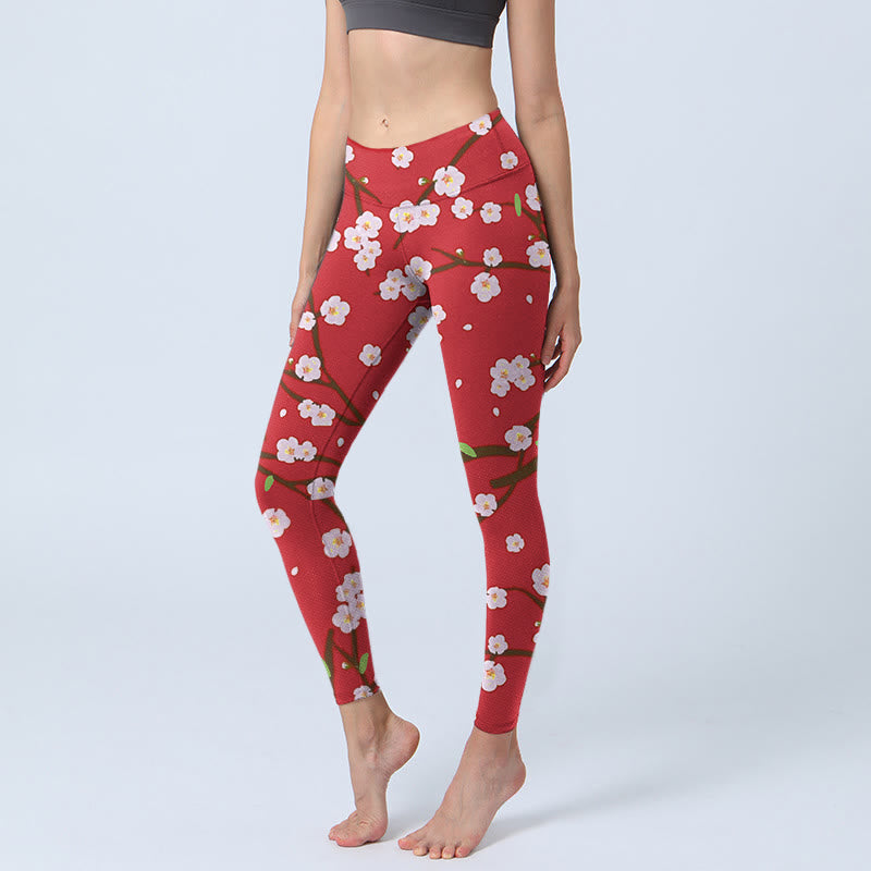 Leggings de yoga para mujer con estampado de Buddha Stones - Carmesí - US18，UK/AU22，EU50 (4XL) - image 0