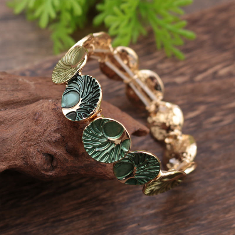 Pulsera de aleación de esmalte con Buddha Stones y el Árbol de la Vida