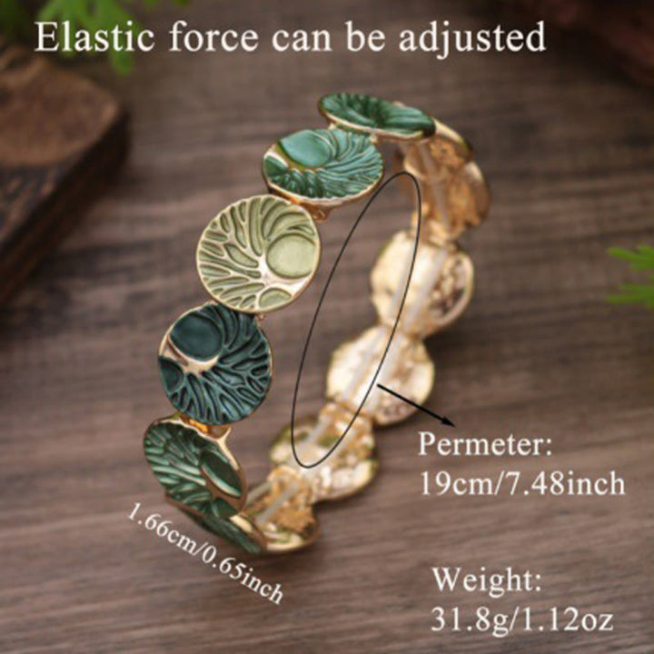 Pulsera de aleación de esmalte con Buddha Stones y el Árbol de la Vida