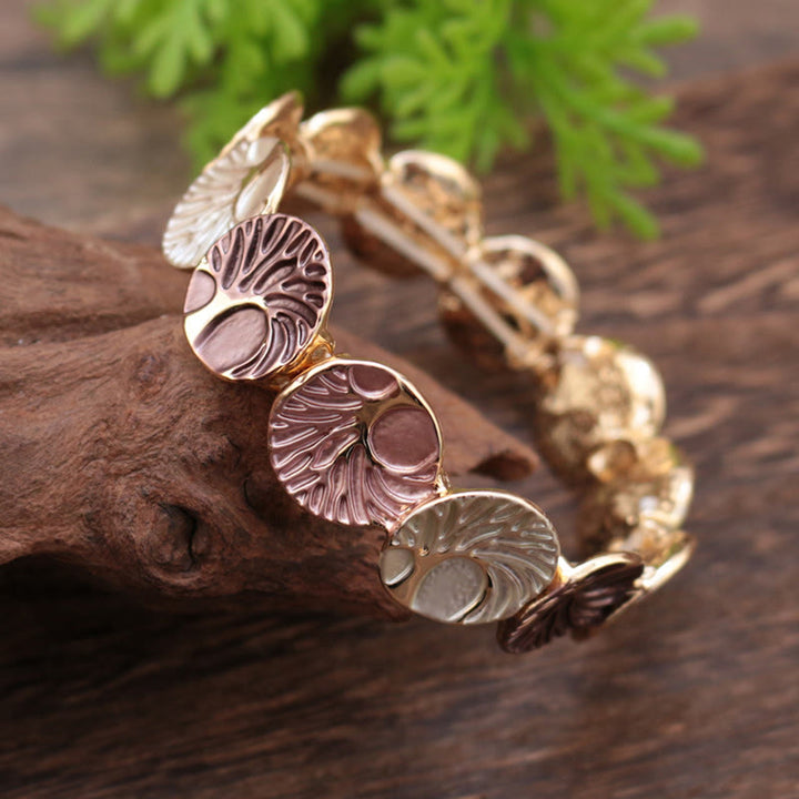 Pulsera de aleación de esmalte con Buddha Stones y el Árbol de la Vida