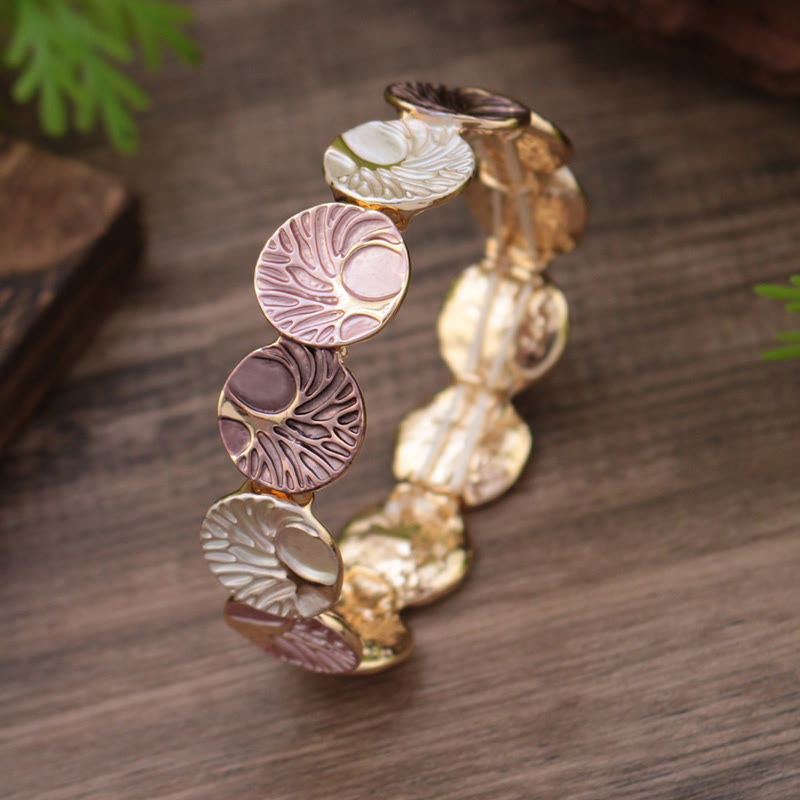 Pulsera de aleación de esmalte con Buddha Stones y el Árbol de la Vida