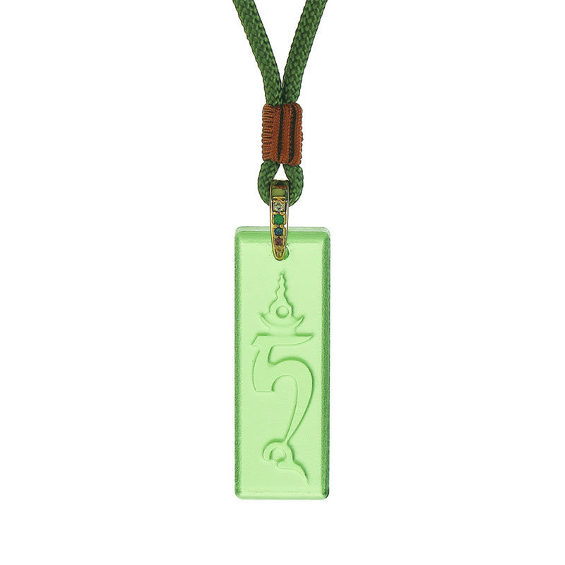 Collar con colgante de cristal Liuli con Buddha Stones, Tara Verde Tibetano, Buda de la Medicina, patrón sánscrito - image 2