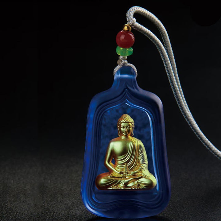 Collar con colgante de Buddha Stones, Buda de la Medicina Tibetana, cristal Liuli, compasión y serenidad. - image 4