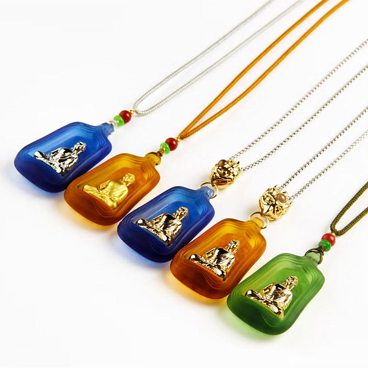 Collar con colgante de Buddha Stones, Buda de la Medicina Tibetana, cristal Liuli, compasión y serenidad. - image 6