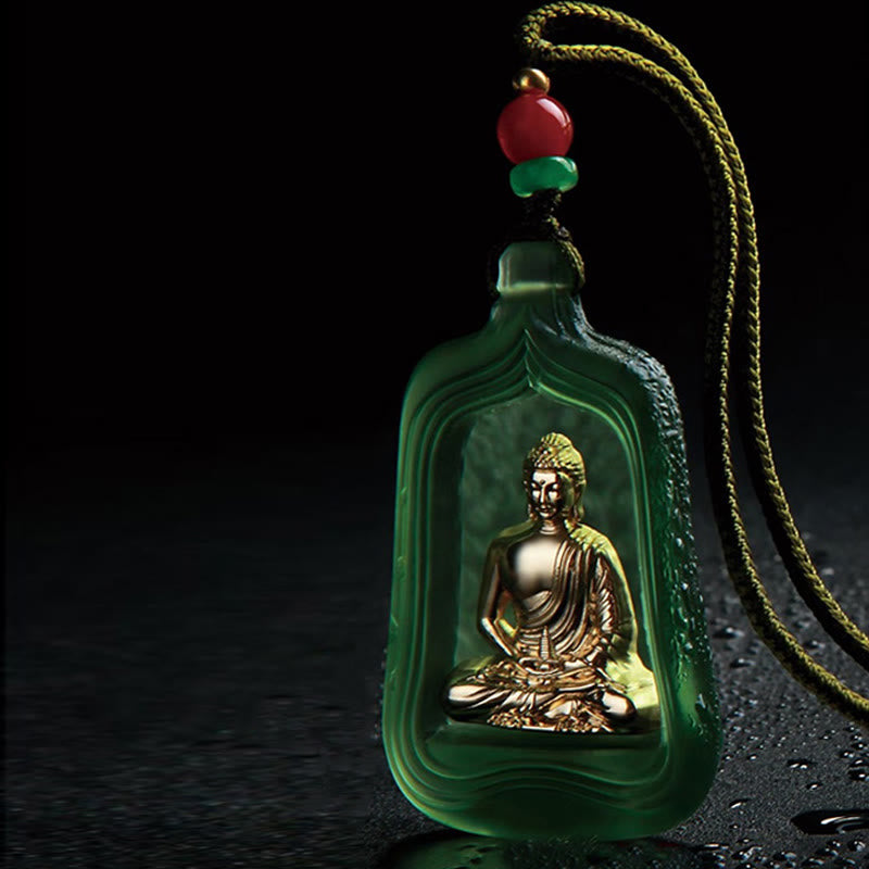 Collar con colgante de Buddha Stones, Buda de la Medicina Tibetana, cristal Liuli, compasión y serenidad. - image 9