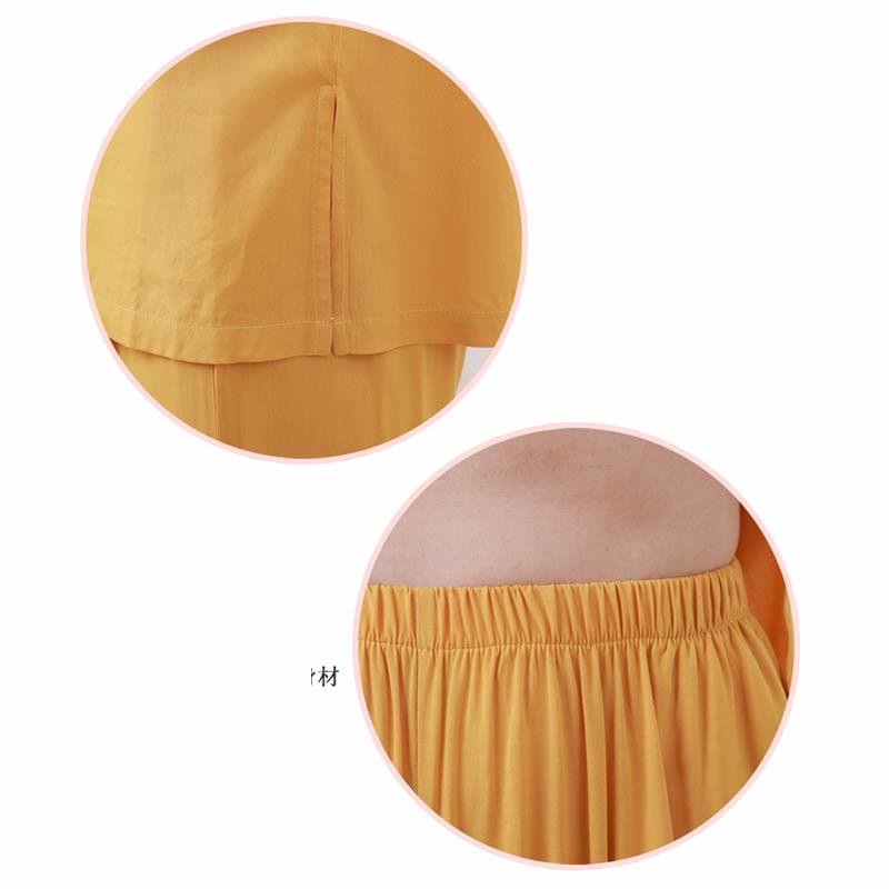 Buddha Stones de 2 piezas de camisa de media manga con cuello redondo, diseño simple, botones de rana, cintura elástica, pantalones de meditación, zen, tai chi, de algodón, para mujer - image 12