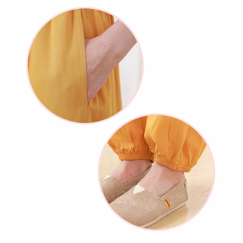 Buddha Stones de 2 piezas de camisa de media manga con cuello redondo, diseño simple, botones de rana, cintura elástica, pantalones de meditación, zen, tai chi, de algodón, para mujer