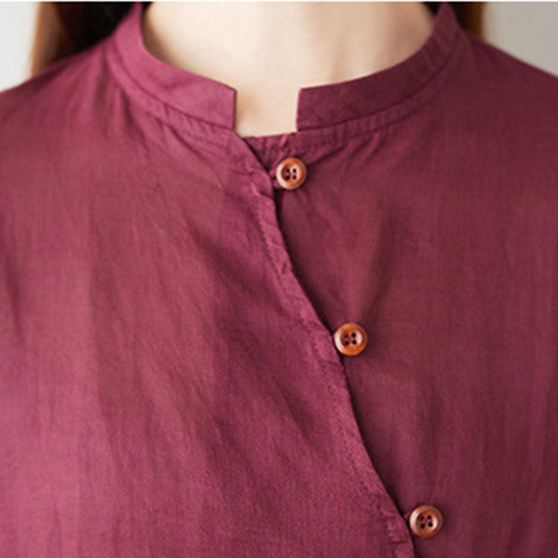 Conjunto informal de 2 piezas con Buddha Stones, camisa de manga tres cuartos, cuello inclinado, pantalones anchos con bolsillos, ropa de meditación, zen y tai chi para mujer - image 9