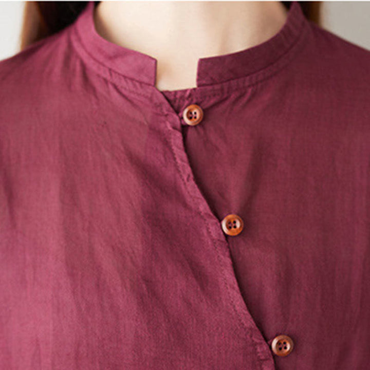 Conjunto informal de 2 piezas con Buddha Stones, camisa de manga tres cuartos, cuello inclinado, pantalones anchos con bolsillos, ropa de meditación, zen y tai chi para mujer - image 9