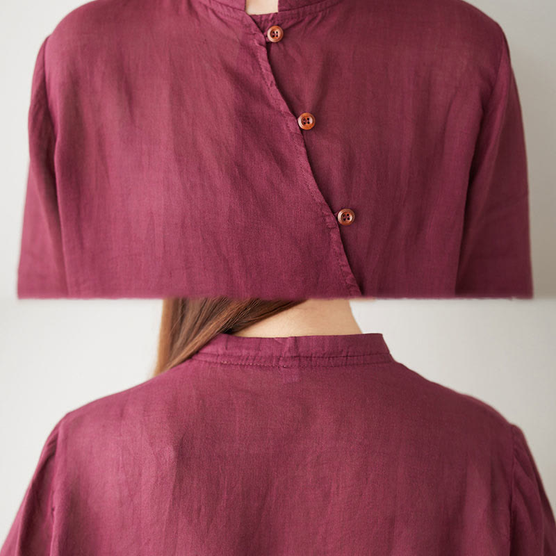 Conjunto informal de 2 piezas con Buddha Stones, camisa de manga tres cuartos, cuello inclinado, pantalones anchos con bolsillos, ropa de meditación, zen y tai chi para mujer - image 14