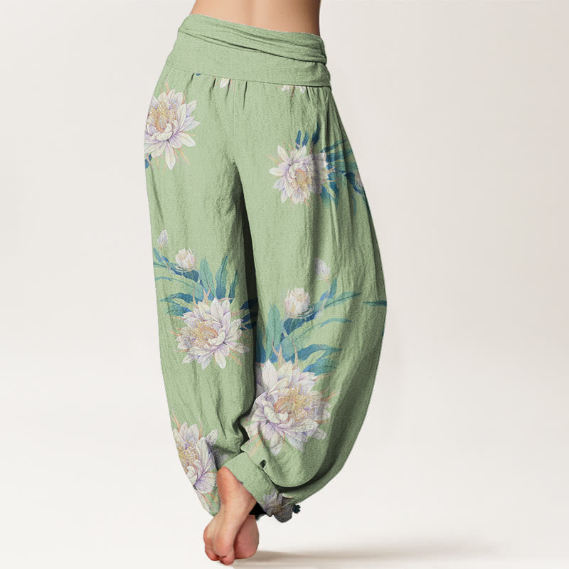 Pantalones harén con cintura elástica para mujer con estampado de Buddha Stones y epifilo - image 2