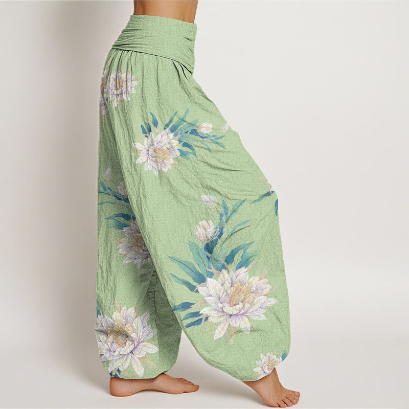 Pantalones harén con cintura elástica para mujer con estampado de Buddha Stones y epifilo - image 3