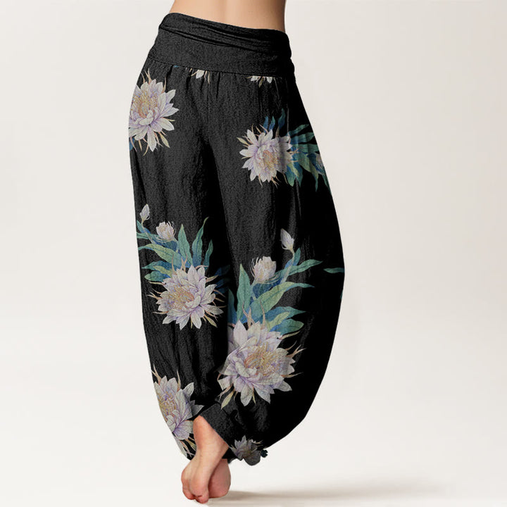 Pantalones harén con cintura elástica para mujer con estampado de Buddha Stones y epifilo - image 6