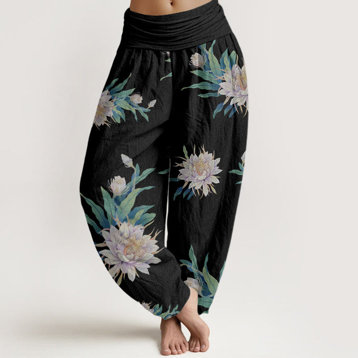 Pantalones harén con cintura elástica para mujer con estampado de Buddha Stones y epifilo - Negro - US22，UK/AU26，EU54 (6XL) - image 5