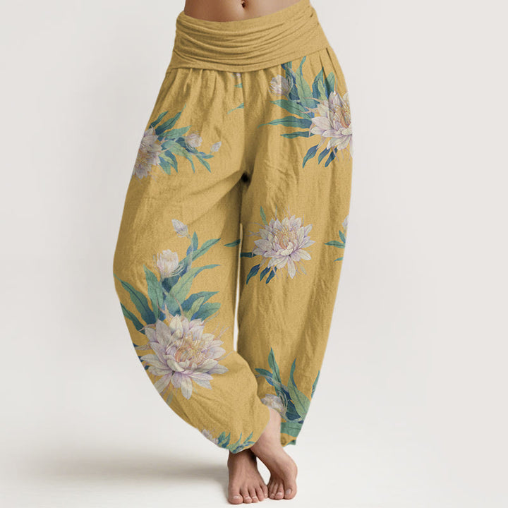 Pantalones harén con cintura elástica para mujer con estampado de Buddha Stones y epifilo - Oro - US22，UK/AU26，EU54 (6XL) - image 8