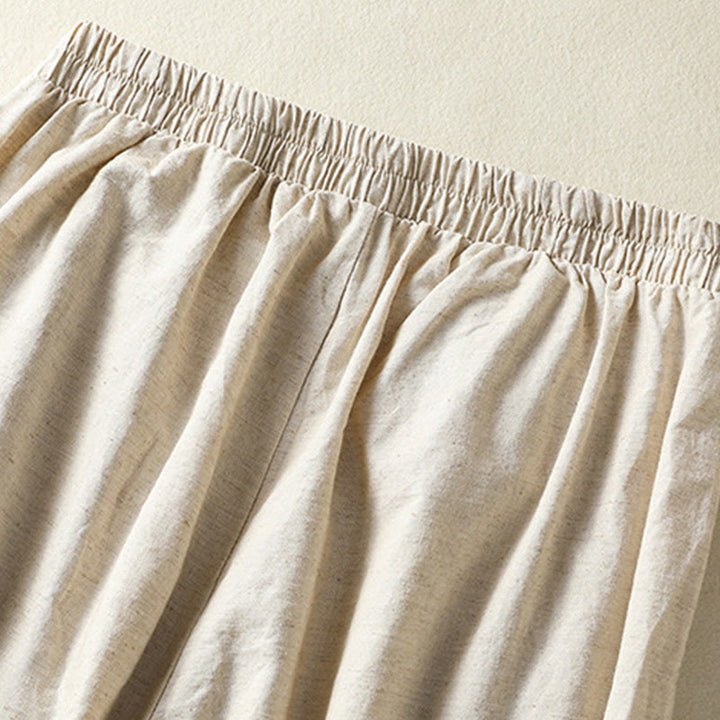 Pantalones harén de lino y algodón para mujer, con bordado de cachemira, estilo vintage de verano, con bolsillos - image 10