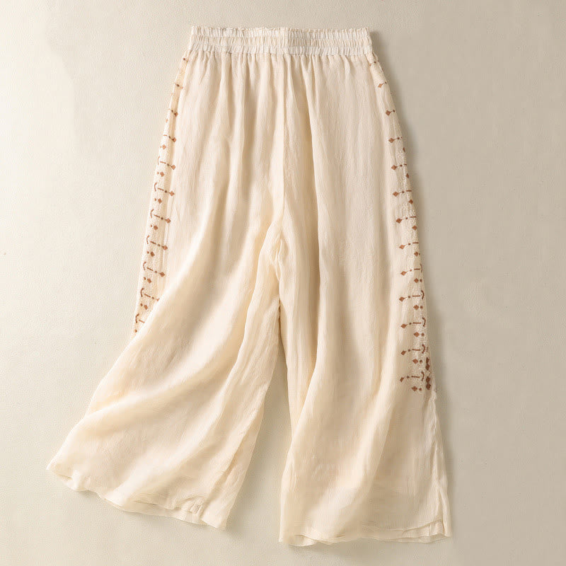 Pantalones de Buddha Stones para mujer, cintura alta, pierna ancha y bolsillos. - Chifón de limón - US8-10，UK/AU12-14，EU40-42 (2XL) - image 0