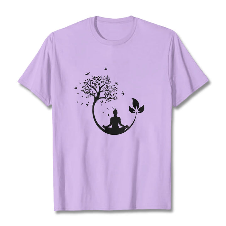 Camiseta de algodón con estampado de Buddha Stones de Buda - Ciruela - 2XL - image 16