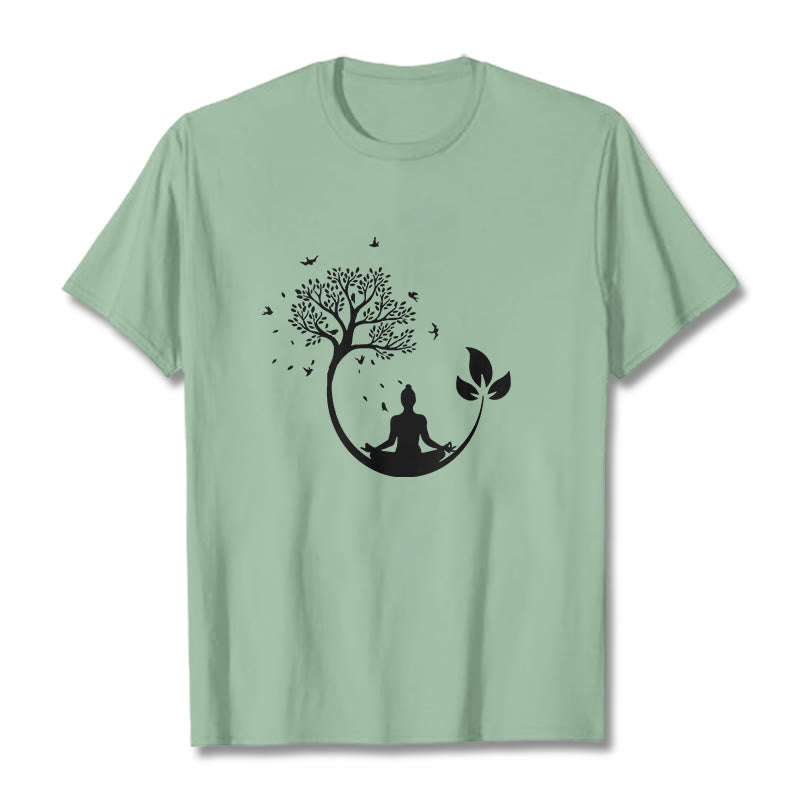 Camiseta de algodón con estampado de Buddha Stones de Buda - Verde pálido - 2XL - image 14