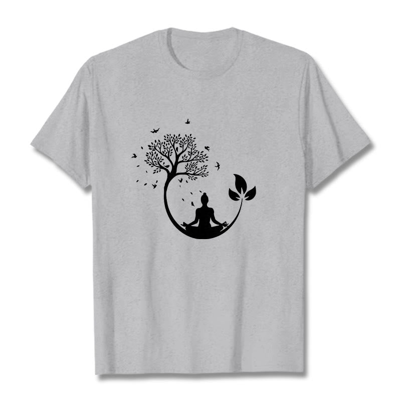 Camiseta de algodón con estampado de Buddha Stones de Buda - Gris claro - 2XL - image 20