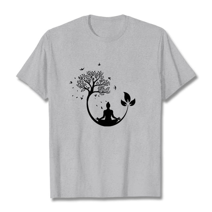 Camiseta de algodón con estampado de Buddha Stones de Buda - Gris claro - 2XL - image 20