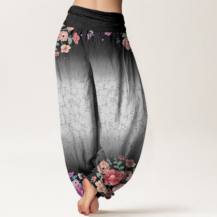 Pantalones harén con cintura elástica para mujer, con estampado floral, ramas y enredaderas, estilo casual y Buddha Stones - image 7