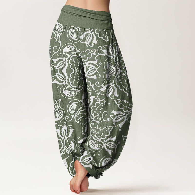 Pantalones harén con cintura elástica para mujer, estampado de cachemira , Buddha Stones - image 3