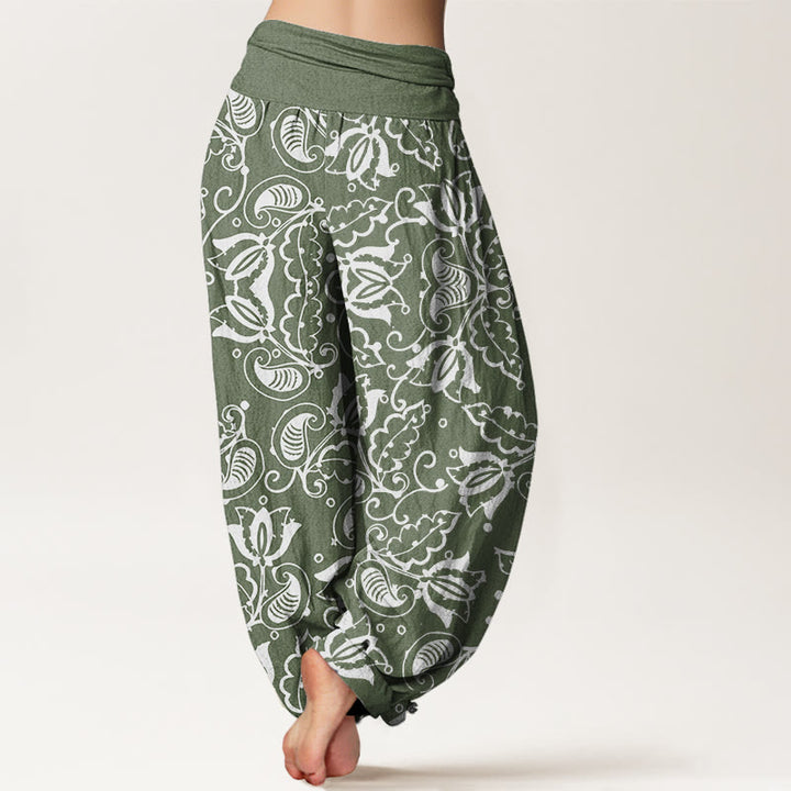 Pantalones harén con cintura elástica para mujer, estampado de cachemira , Buddha Stones - image 3
