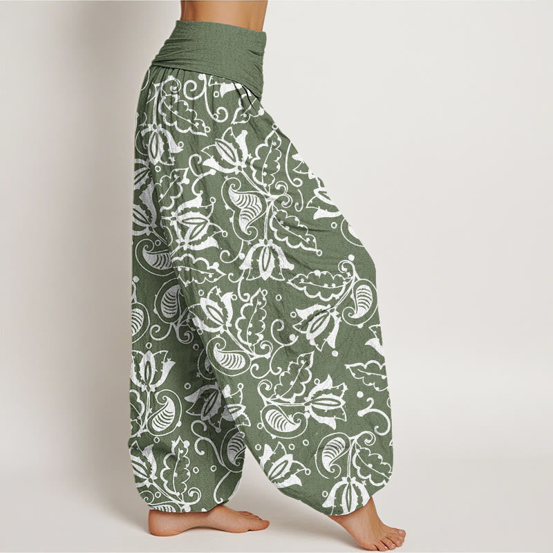Pantalones harén con cintura elástica para mujer, estampado de cachemira , Buddha Stones - image 2