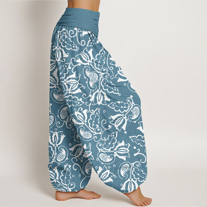 Pantalones harén con cintura elástica para mujer, estampado de cachemira , Buddha Stones - image 6