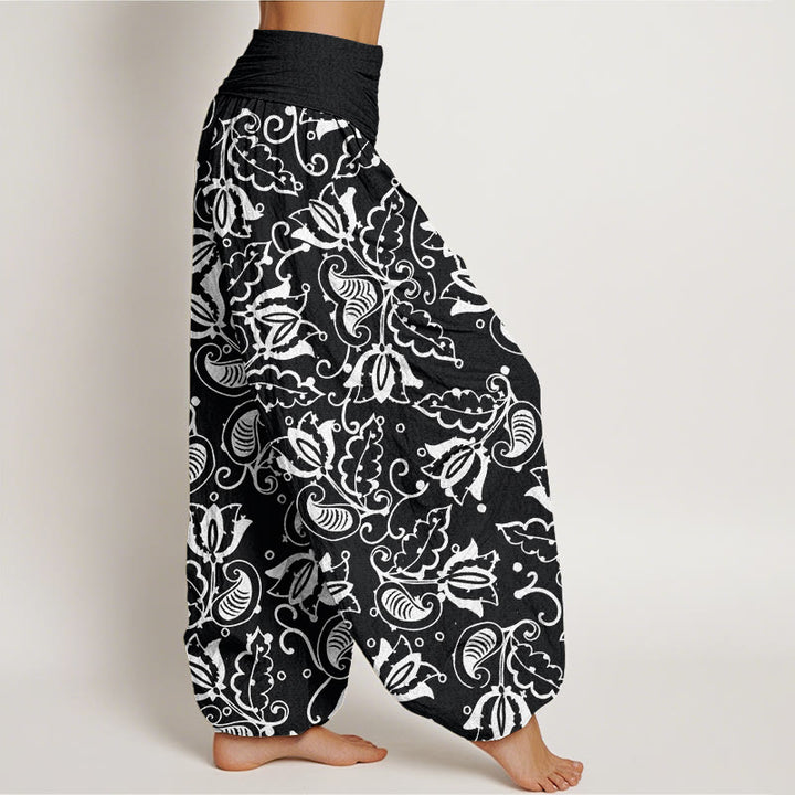 Pantalones harén con cintura elástica para mujer, estampado de cachemira , Buddha Stones - image 10