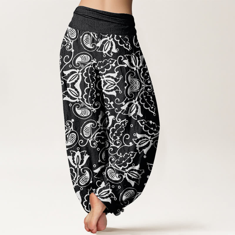 Pantalones harén con cintura elástica para mujer, estampado de cachemira , Buddha Stones - image 9