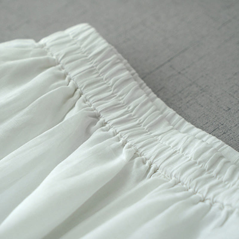 Pantalones casuales de pierna ancha con bolsillos y abertura de ramio, de Buddha Stones, para mujer, de largo 7-8 - image 13