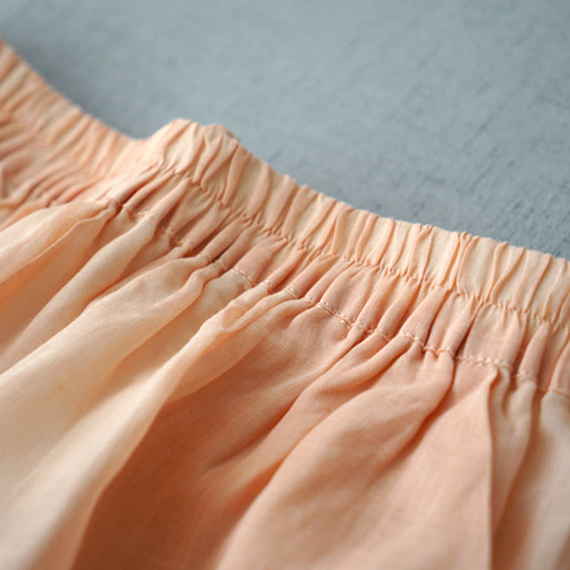 Pantalones casuales de pierna ancha con bolsillos y abertura de ramio, de Buddha Stones, para mujer, de largo 7-8