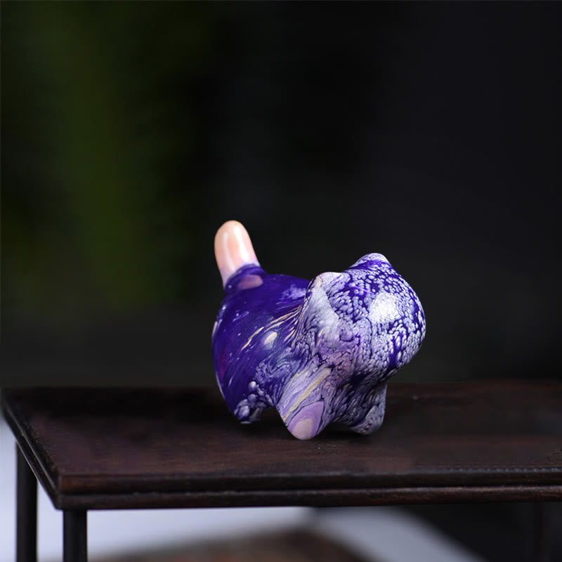 Mini gato encantador de Buddha Stones , madera de ébano, lacado, artesanía, decoración de paz - Púrpura (color púrpura aleatorio) - image 13