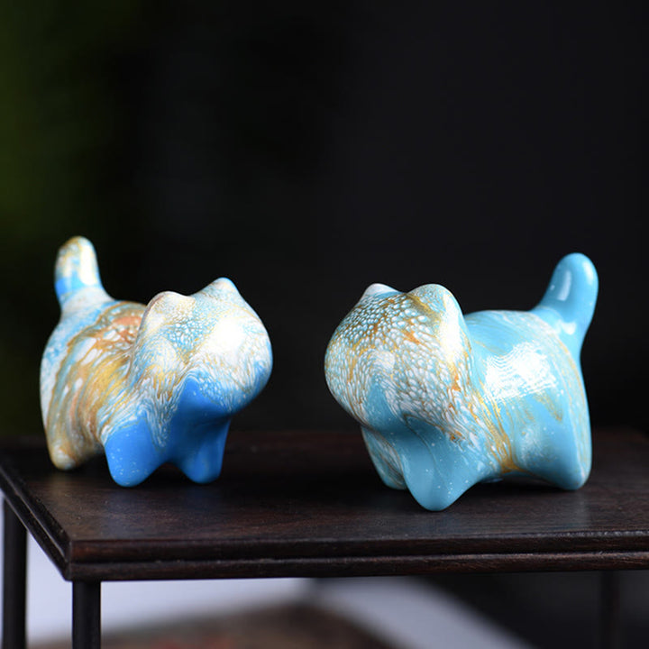 Mini gato encantador de Buddha Stones , madera de ébano, lacado, artesanía, decoración de paz - image 8