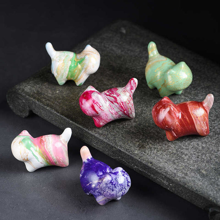 Mini gato encantador de Buddha Stones , madera de ébano, lacado, artesanía, decoración de paz - image 15