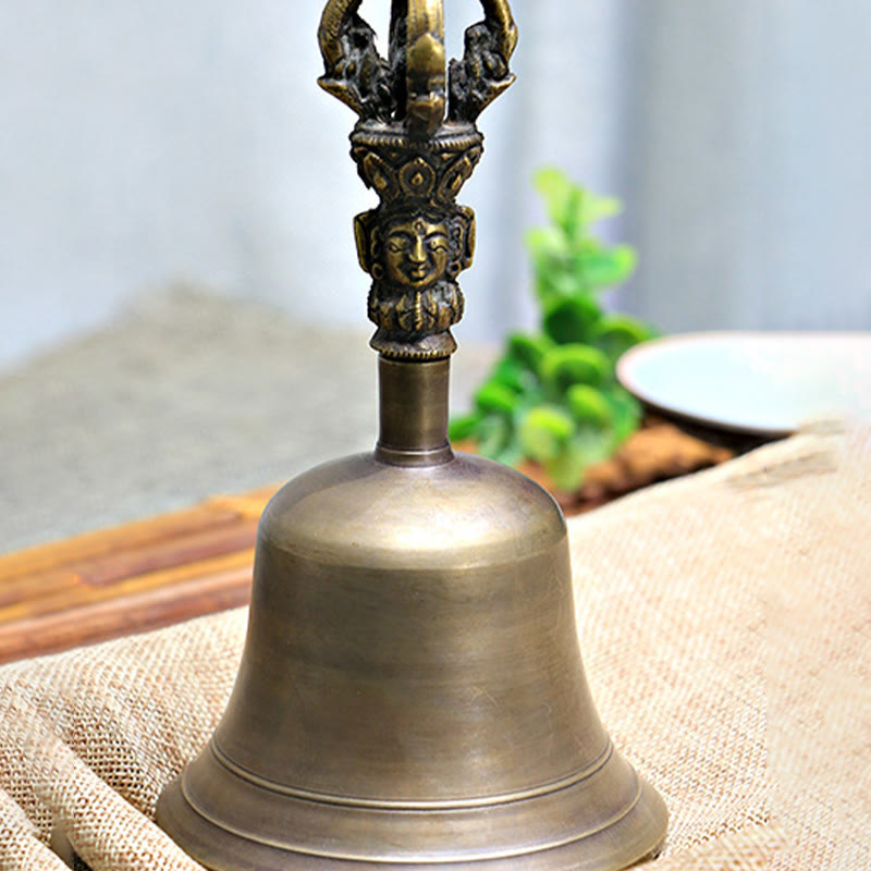 Buddha Stones de 2 campanas de meditación tibetanas hechas a mano y dorje Vajra de cobre para decoración de fuerza. - image 2
