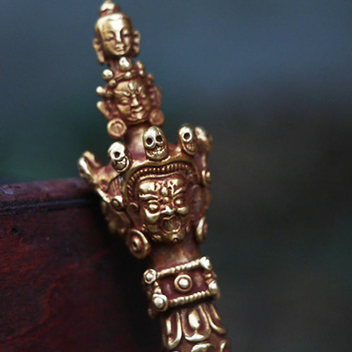 Buddha Stones hechas a mano, pequeñas, Nepal, Vajra Dorje, fuerza, cobre, metal, decoración