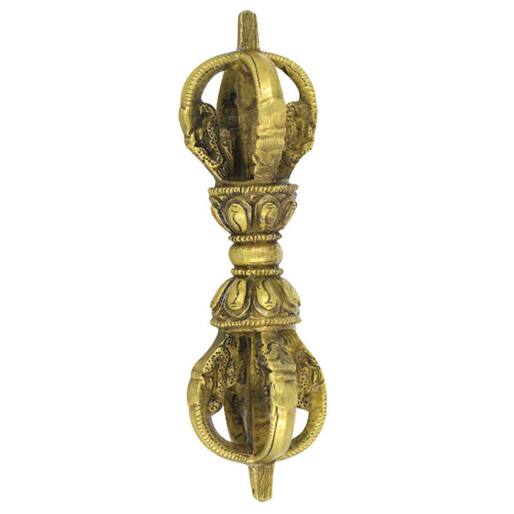 Buddha Stones hechas a mano en Nepal, Vajra Dorje de cinco puntas, decoración de metal de cobre