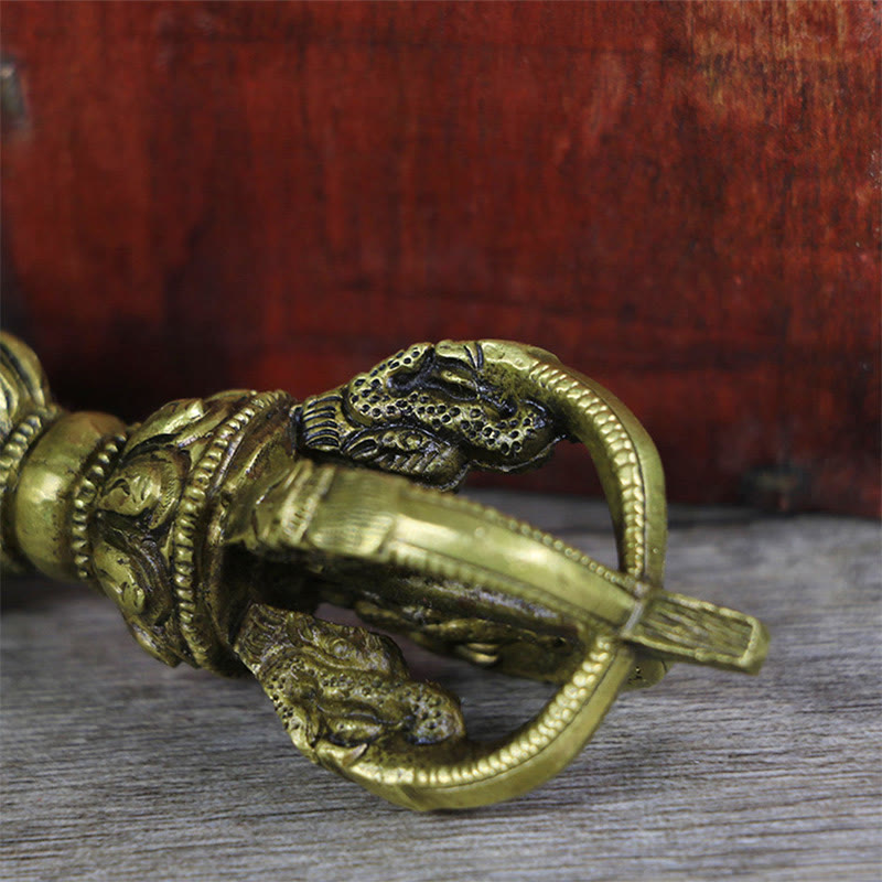 Buddha Stones hechas a mano en Nepal, Vajra Dorje de cinco puntas, decoración de metal de cobre