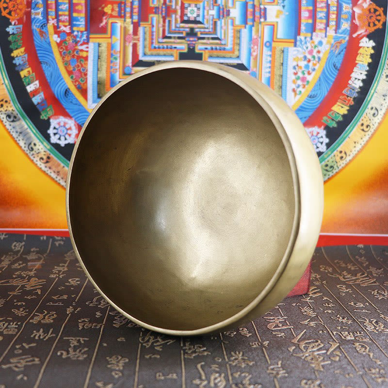 Buddha Stones Cuenco de canto dorado hecho a mano en Nepal. Diseño sencillo para sanación y meditación. Juego de cuencos de sonido. - image 15